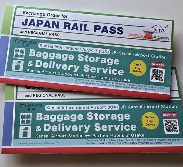 Bono o voucher del Japan Rail Pass para canjear en Japón