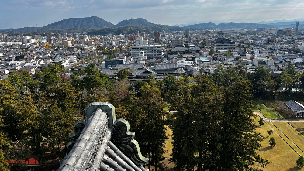 Vistas de la ciudad de Matsue desde la parte alta del castillo