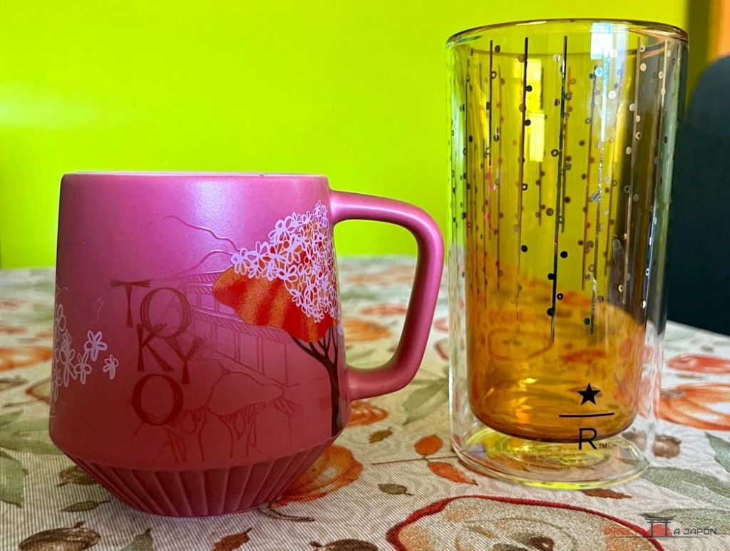 Taza rosa TOKYO con motivos florales y vaso de doble pared Starbucks Reserve