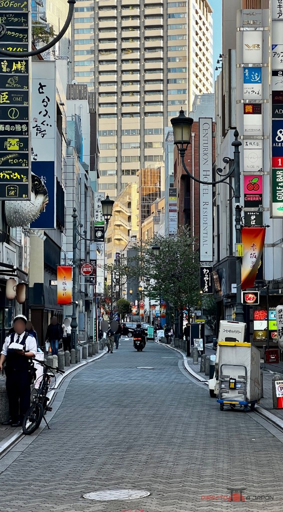 Una calle de Akasaka durante nuestro paseo de Hie a Toyokawa Inari.