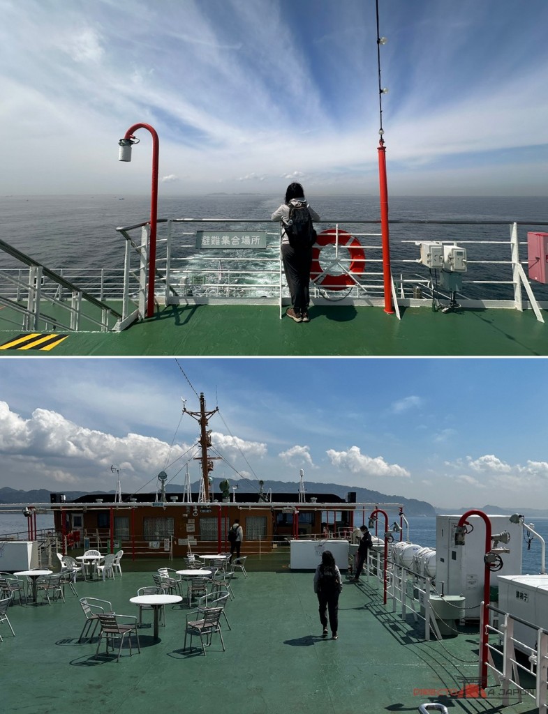 Las dos vistas de la cubierta del ferry