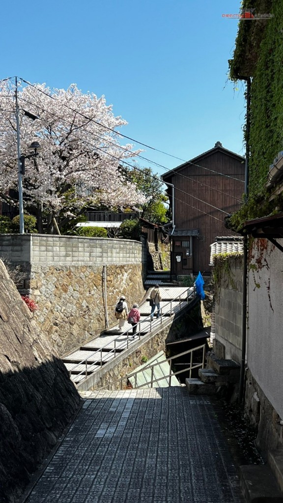 Las escaleras forman parte del paseo por la ladera.