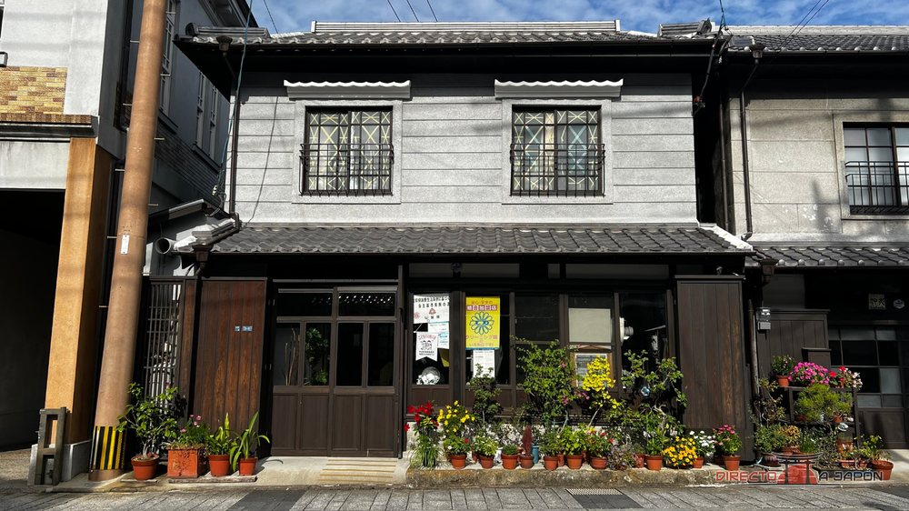 casa tradicional de fachada gris con flores en Arita