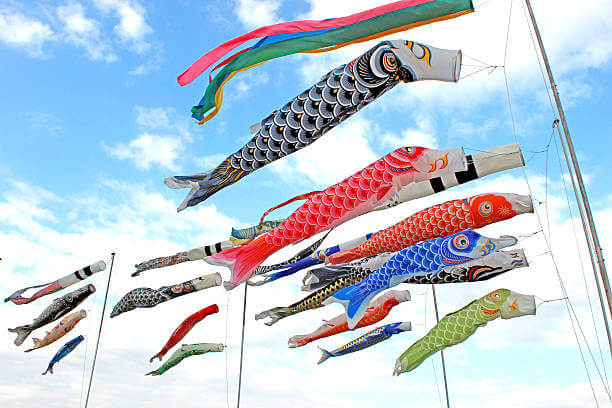 koinobori en el día de los niños de Japón