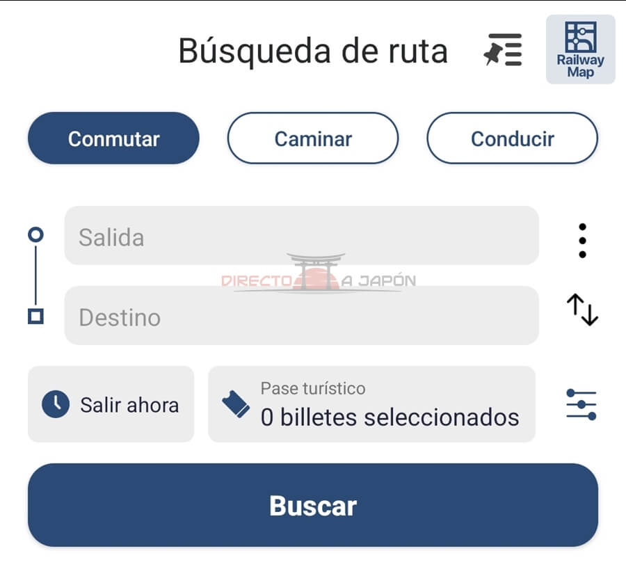 Buscar ruta con Japan Travel by Navitime